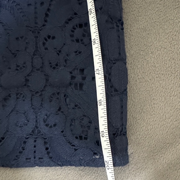 Banana Republic Navy Blue Lace Mini Skirt Women Size 6 Lined Back Zip - Picture 5 of 10